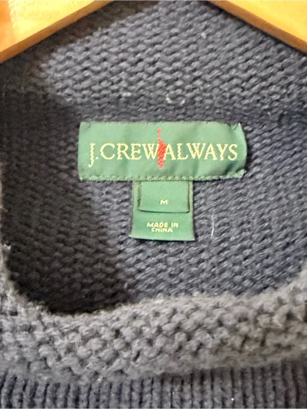 J. Crew always roll-neck sweater stripe cotton sweater chunky knit size medium
